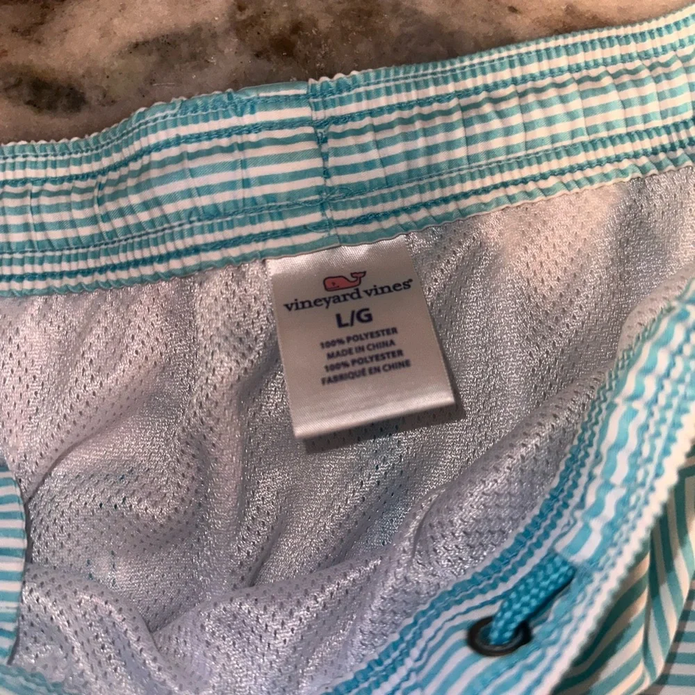 Vineyard Vines Size Large Men's Striped Swim Shorts - Blue‎